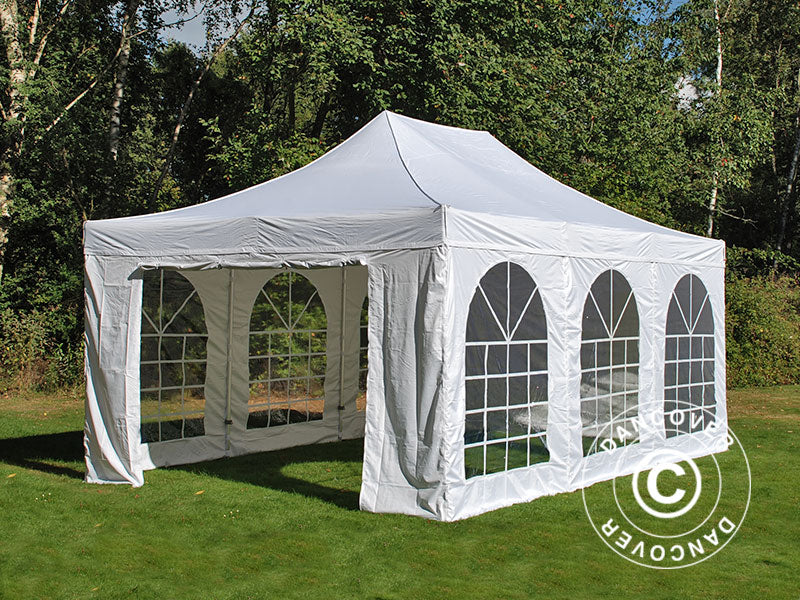 Namiot Ekspresowy FleXtents PRO Steel Vintage Style 4x6m Biały, mq 8 ściany boczne - Image 6
