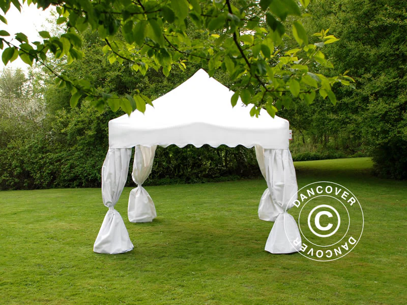 Namiot Ekspresowy FleXtents PRO Steel "Wave" 3x3m Biały, mq 4 ozdobnymi kurtynami - Image 3