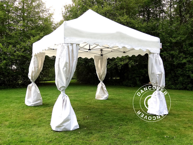 Namiot Ekspresowy FleXtents PRO Steel "Wave" 3x3m Biały, mq 4 ozdobnymi kurtynami - Image 4