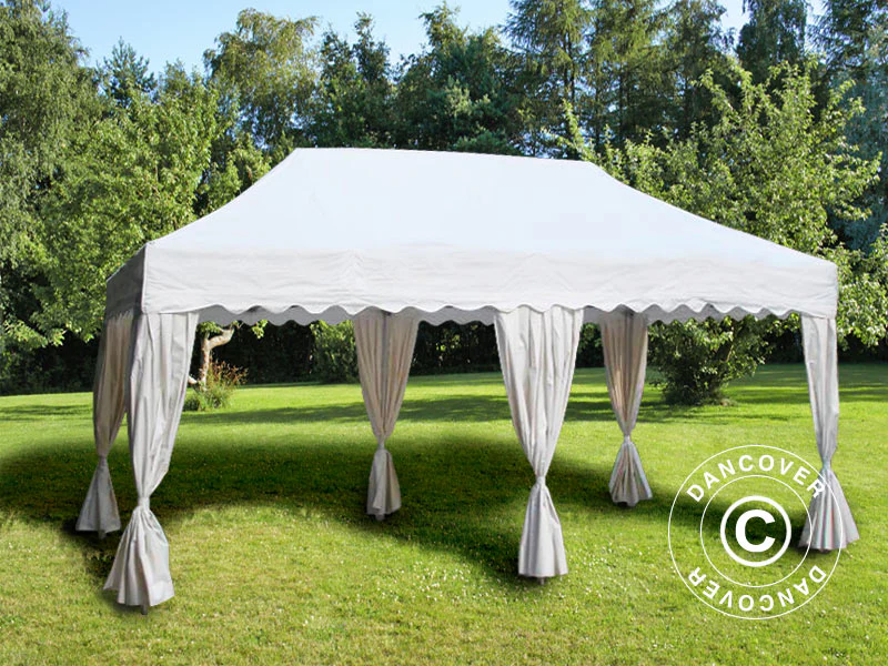 Namiot Ekspresowy FleXtents PRO Steel "Wave" 3x6m Biały, mq 6 ozdobnymi kurtynami - Image 2