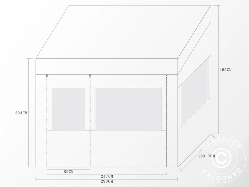Namiot ekspresowy FleXtents PRO Trapezo 2x3m Biały, mq 4 ściany boczne - Image 14