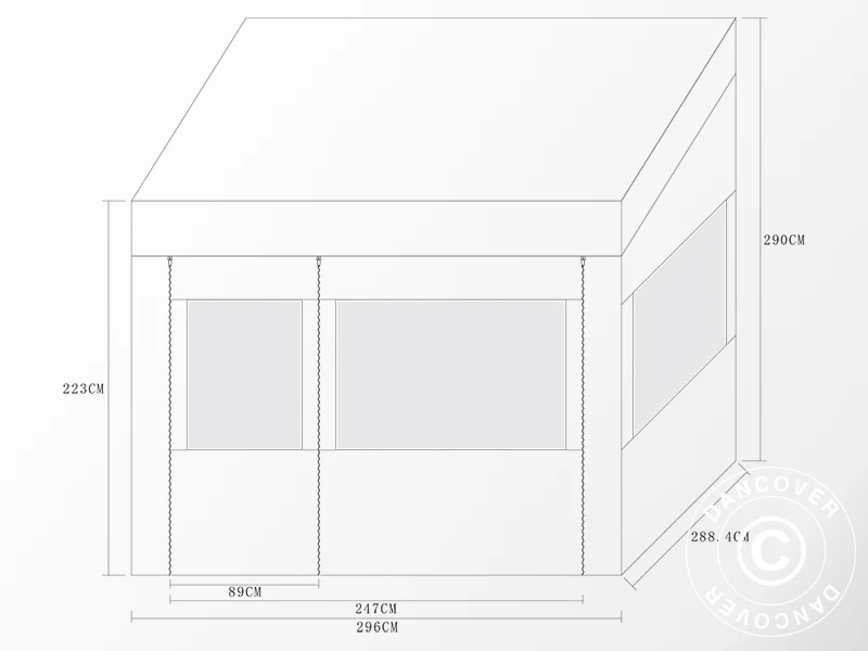 Namiot ekspresowy FleXtents PRO Trapezo 3x3m Biały, mq 4 ściany boczne - Image 19