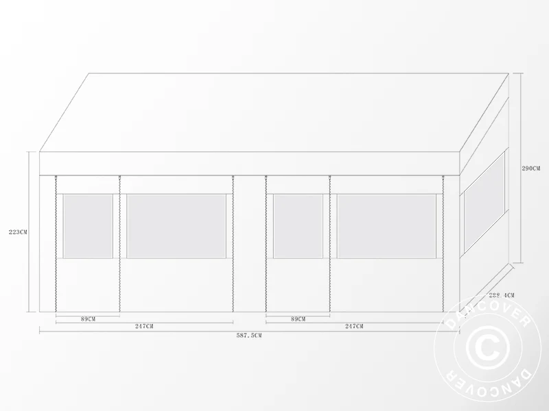 Namiot ekspresowy FleXtents PRO Trapezo 3x6m Biały, mq 4 ściany boczne - Image 20