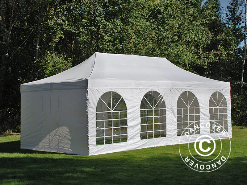 Namiot Ekspresowy FleXtents PRO Vintage Style 4x8m Biały, mq 6 ściany boczne - Image 11
