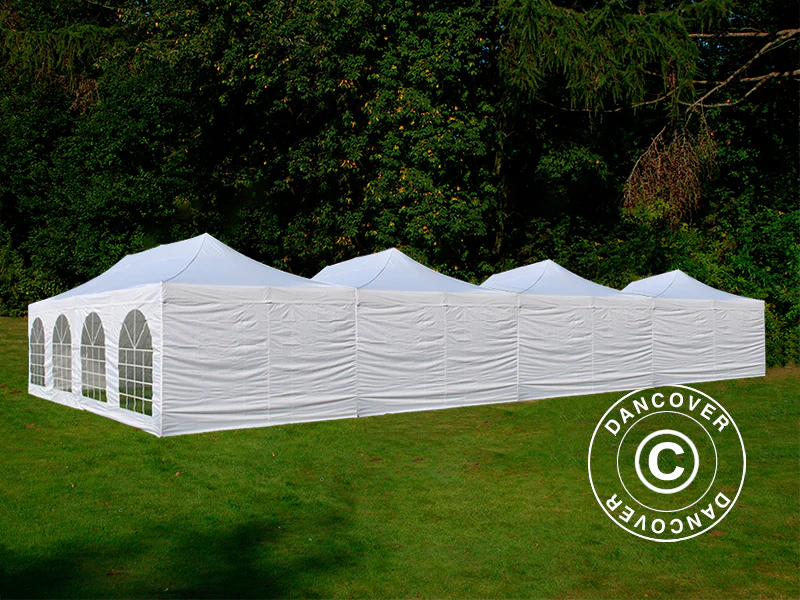 Namiot ekspresowy FleXtents® Steel 16x8m Biały, 10 ścian bocznych w komplecie - Image 2