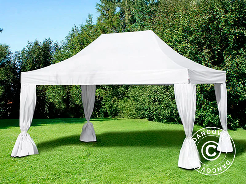 Namiot Ekspresowy FleXtents Steel 3x4,5m, Biały, zawierający 4 ozdobnymi kurtynami - Image 2