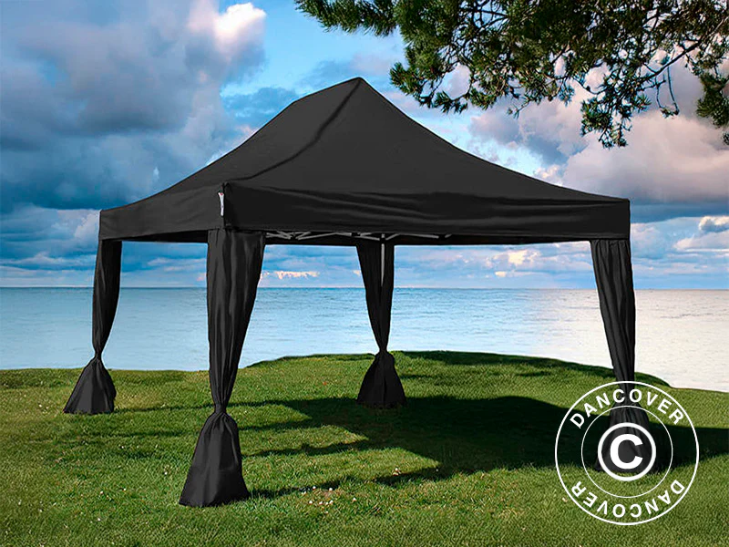 Namiot Ekspresowy FleXtents Steel 3x4,5m, Czarny, zawierający 4 ozdobnymi kurtynami - Image 2