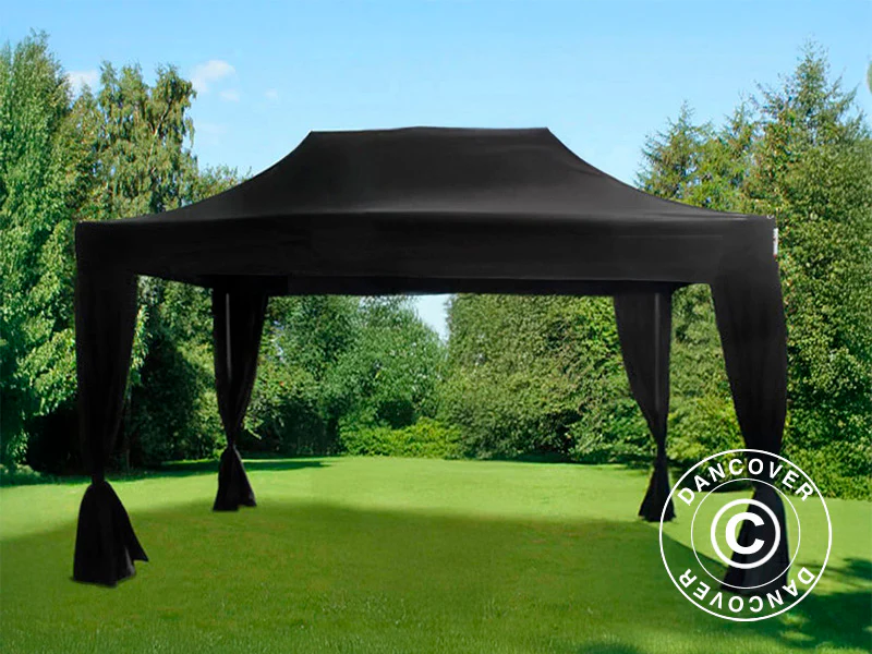 Namiot Ekspresowy FleXtents Steel 3x4,5m, Czarny, zawierający 4 ozdobnymi kurtynami - Image 3
