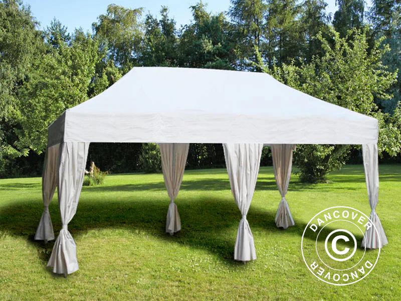 Namiot Ekspresowy FleXtents Steel 3x6m Biały, zawierający 6 ozdobnymi kurtynami - Image 2