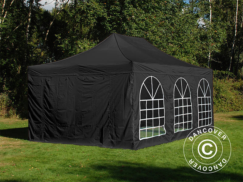 Namiot Ekspresowy FleXtents Steel 4x6m Czarny, mq 4 ściany boczne - Image 2
