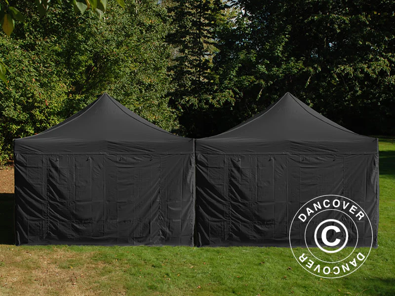 Namiot ekspresowy FleXtents Steel 8x8m Czarny, ze 8 ścianami bocznymi - Image 5