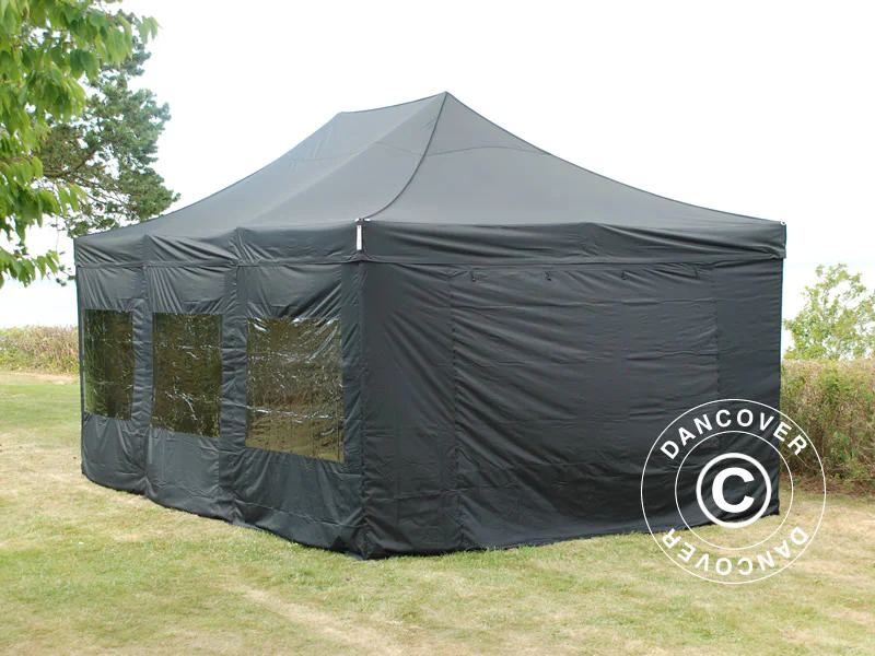 Namiot Ekspresowy FleXtents Xtreme 50 4x6m Czarny, mq 8 ściany boczne - Image 3