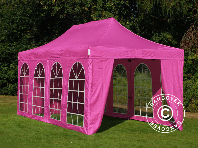 Namiot Ekspresowy FleXtents Xtreme 50 Vintage Style 3x6m Różowy, mq 6 ściany boczne - Image 2