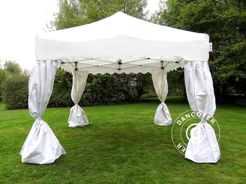 Namiot Ekspresowy FleXtents Xtreme 50 "Wave" 3x3m Biały, mq 4 ozdobnymi kurtynami - Image 4