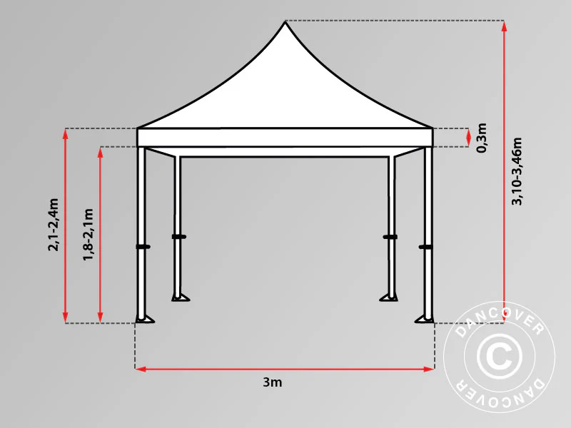 Namiot Ekspresowy FleXtents Xtreme 60 3x3m Zielony, mq 4 ściany boczne - Image 20
