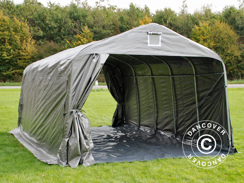 Namiot garażowy PRO 3,6x6x2,7m PE z podłogą, szary - Image 4