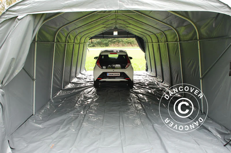 Namiot garażowy PRO 3,6x8,4x2,7m PCV z podłogą, szary - Image 10