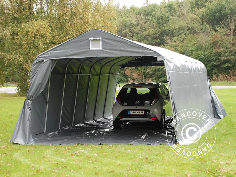 Namiot garażowy PRO 3,6x8,4x2,7m PCV z podłogą, szary - Image 13