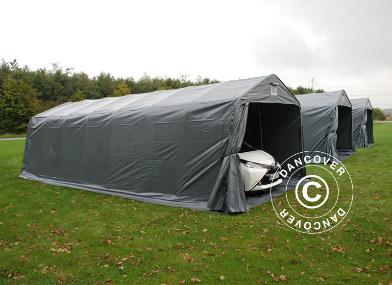 Namiot garażowy PRO 3,6x8,4x2,7m PCV z podłogą, szary - Image 14
