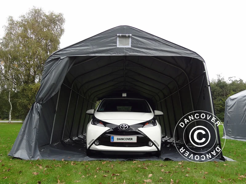 Namiot garażowy PRO 3,6x8,4x2,7m PCV z podłogą, szary - Image 4