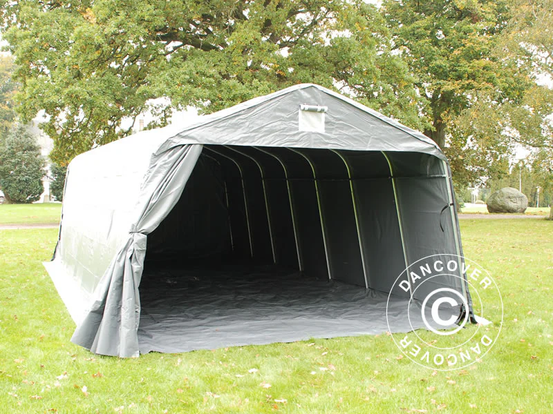 Namiot garażowy PRO 3,6x8,4x2,7m PCV z podłogą, szary - Image 5