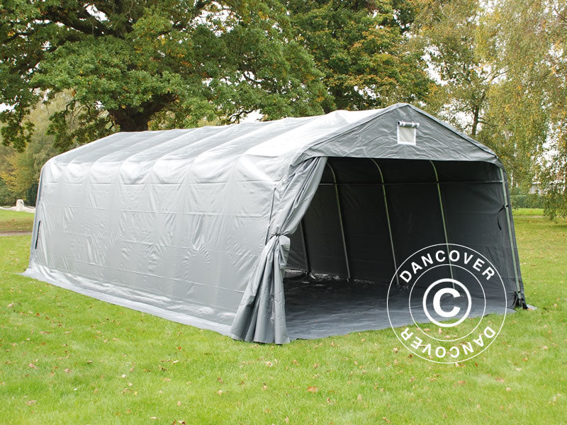 Namiot garażowy PRO 3,6x8,4x2,7m PCV z podłogą, szary - Image 6