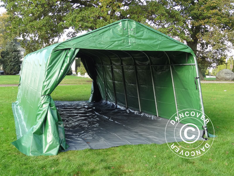 Namiot garażowy PRO 3,6x8,4x2,7m PCV z podłogą, zielony - Image 7