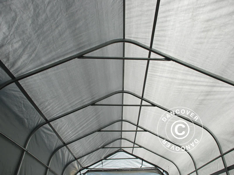 Namiot garażowy PRO 3,77x7,3x3,18m PE, Szary - Image 5