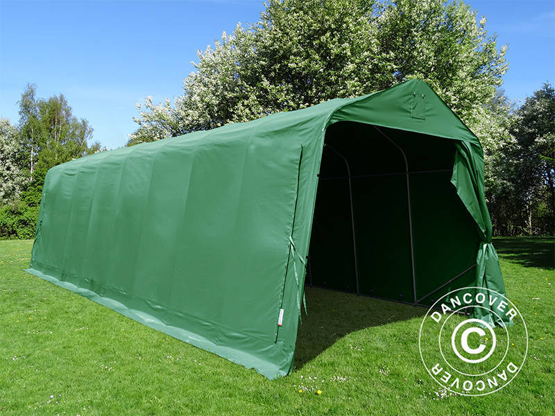 Namiot garażowy PRO 3,77x9,7x3,18m PCV, Zielony - Image 8