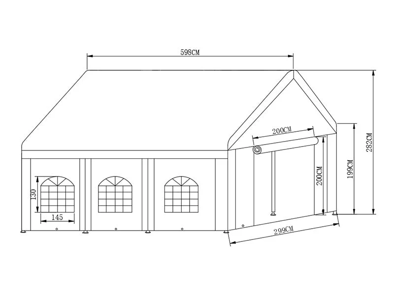 Namiot imprezowy Basic 3x6m PE 500, Biały - Image 5
