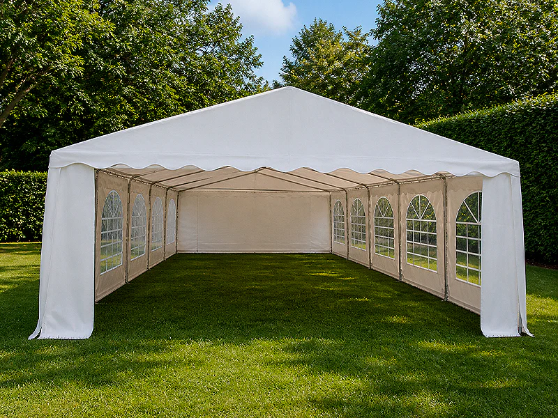 Namiot imprezowy Basic 6x12m PVC 700, Biały - Image 2
