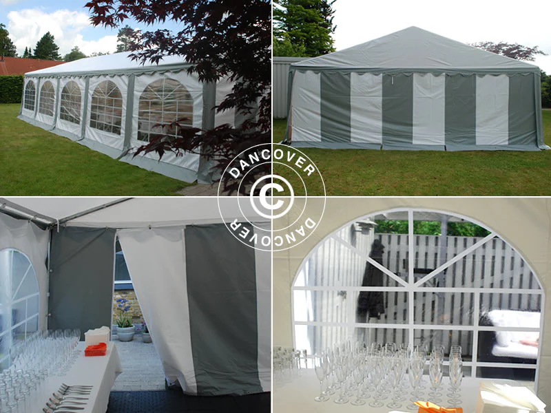 Namiot imprezowy Exclusive 6x10m PVC 900, Szary/Biały - Image 13