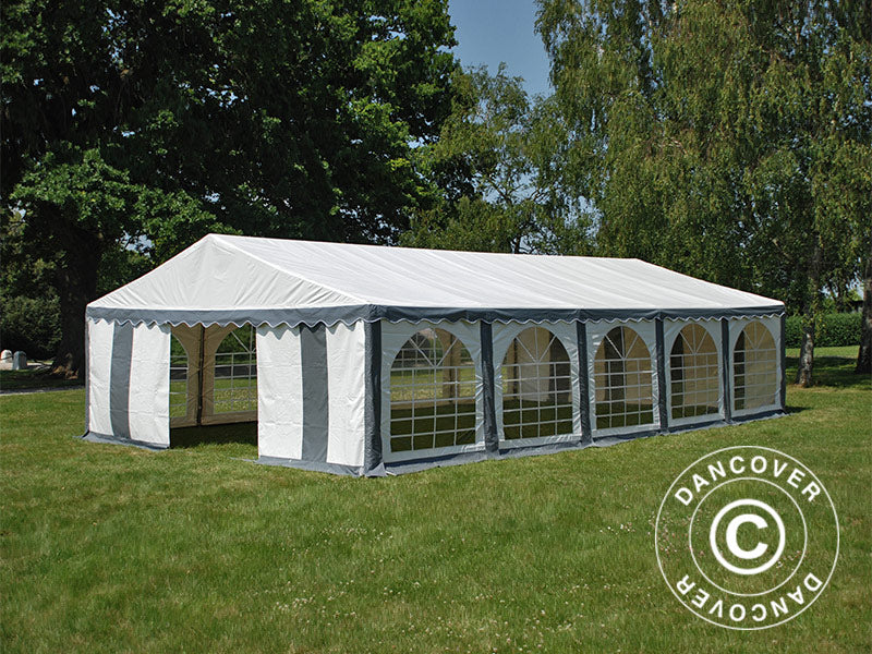 Namiot imprezowy Exclusive 6x10m PVC 900, Szary/Biały - Image 8