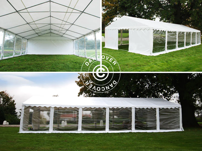 Namiot imprezowy Exclusive 6x12m PVC 900, Panoramiczne Okna, Biały - Image 5