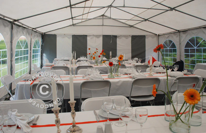 Namiot imprezowy Exclusive 6x12m PVC 900, Szary/Biały - Image 14