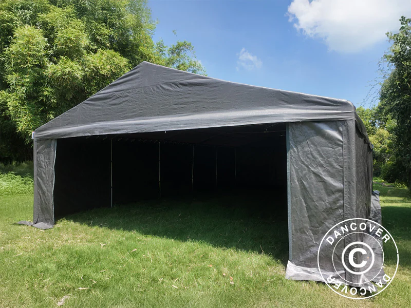 Namiot magazynowy Basic, 6x12m, PE 300, Szary - Image 2