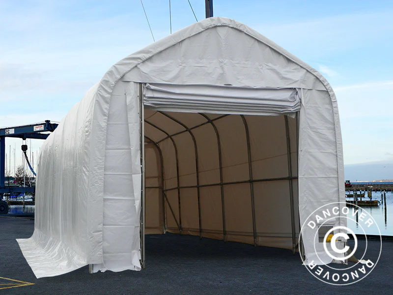 Namiot magazynowy Oceancover 5,5x15x4,1x5,3m, PCV, Biały - Image 2