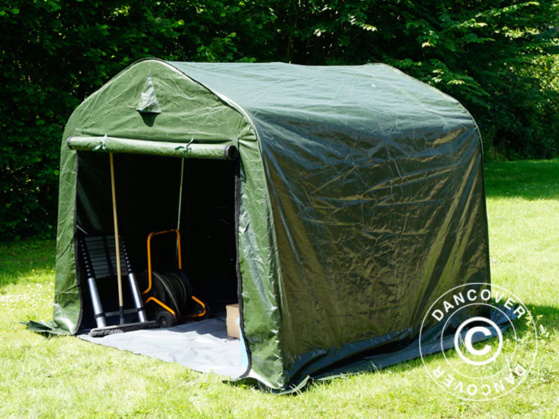 Namiot magazynowy PRO 2,4x2,4x2m PE, z Podłogą, Zielony/Szary - Image 15