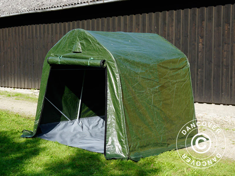 Namiot magazynowy PRO 2x2x2m PE, z Podłogą, Zielony/szary - Image 3