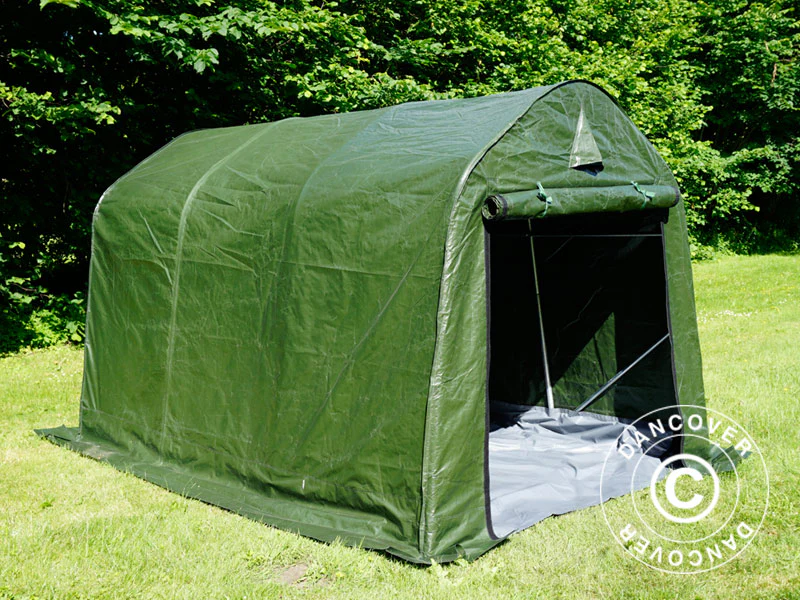 Namiot magazynowy PRO 2x3x2m PE, z Podłogą, Zielony/Szary - Image 12