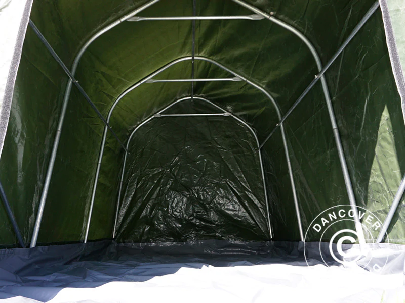 Namiot magazynowy PRO 2x3x2m PE, z Podłogą, Zielony/Szary - Image 4