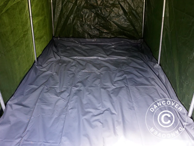 Namiot magazynowy PRO 2x3x2m PE, z Podłogą, Zielony/Szary - Image 7