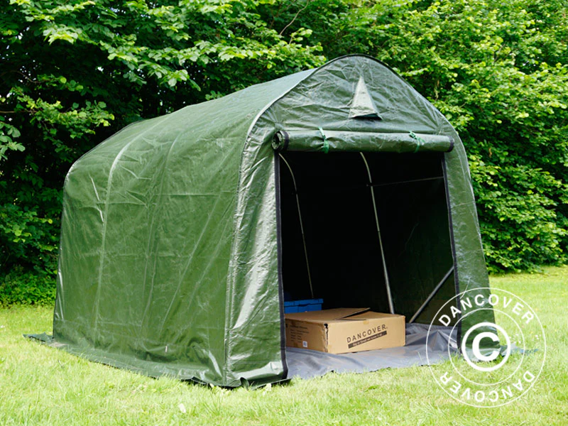 Namiot magazynowy PRO 2x3x2m PE, z Podłogą, Zielony/Szary - Image 9