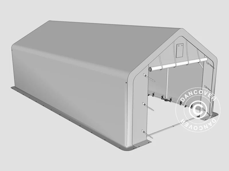 Namiot magazynowy PRO 3x8x2x2,82m, PCV, Szary - Image 17