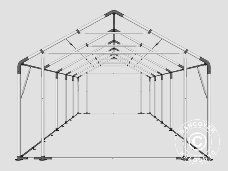 Namiot magazynowy PRO 4x10x2x3,1m, PCV, Szary - Image 21