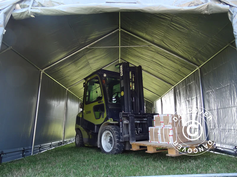 Namiot magazynowy PRO 4x10x2x3,1m, PCV, Szary - Image 3