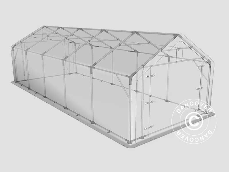 Namiot magazynowy PRO 4x10x2x3,1m, PCV, Szary - Image 7