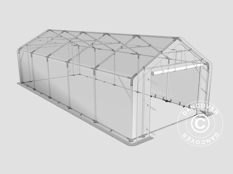Namiot magazynowy PRO 4x10x2x3,1m, PCV, Szary - Image 9