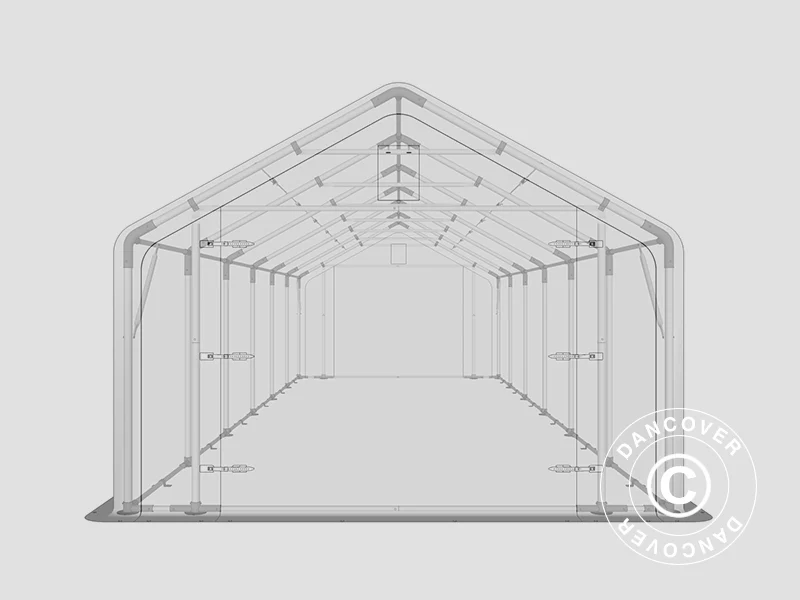 Namiot magazynowy PRO 4x12x2x3,1m, PCV, Szary - Image 28