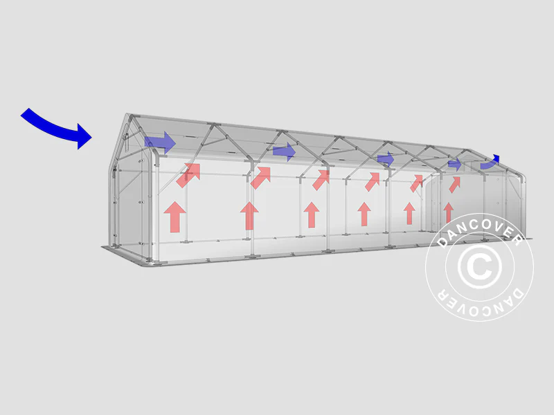 Namiot magazynowy PRO 4x12x2x3,1m, PCV, Szary - Image 29